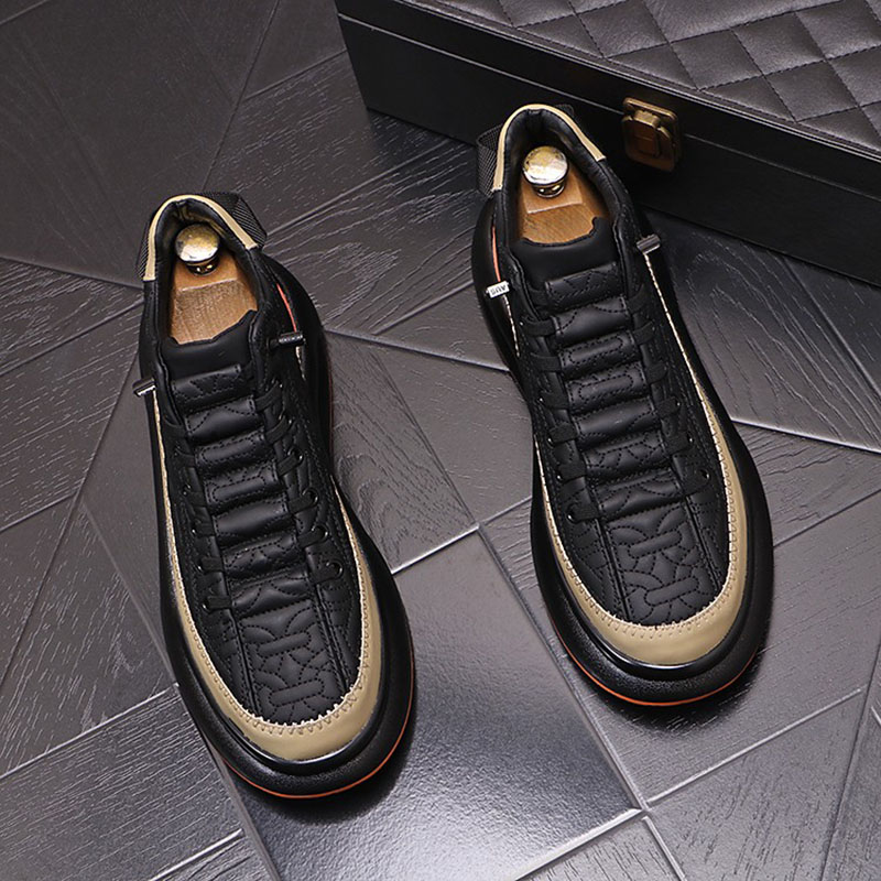 New Fashion Men Black Beige Scarpe con plateau causali Designer di lusso Stringate Comode sneakers sportive da passeggio Zapatos Hombre