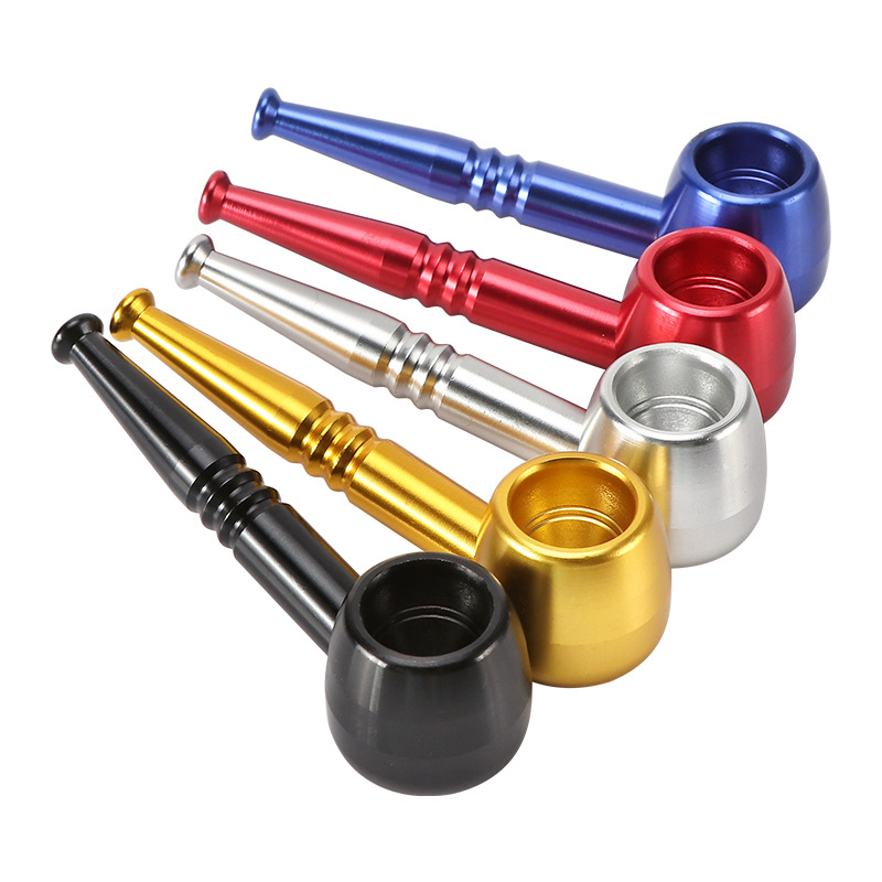 Smoking Pipe aluminum alloy smoke pot creative metal pipe multi-color removable cleaning bag pot