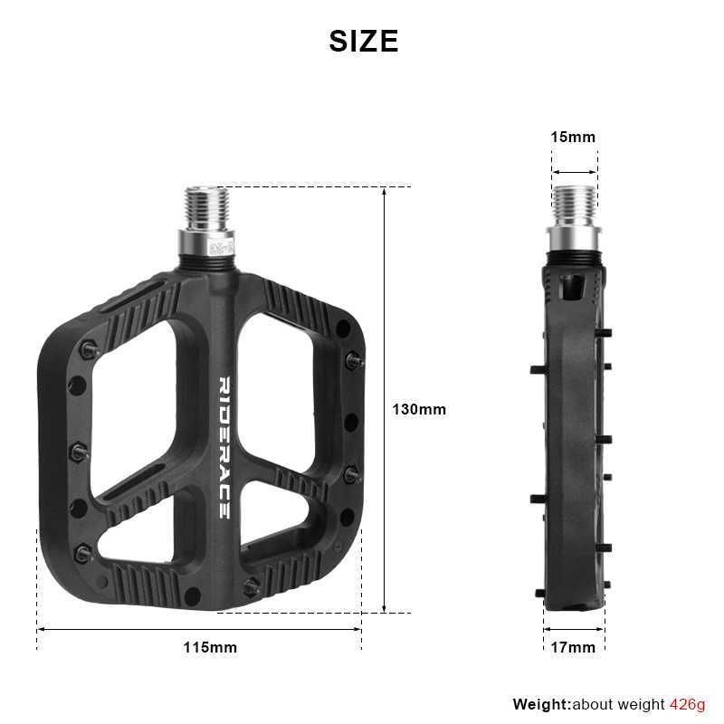 Fahrradpedale Ultraleichte Fahrradpedale Nylondichtungslager Rennrad BMX MTB Mountainbike Pedal Flache Plattform Anti-Rutsch-Fahrradteile Zubehör 0208