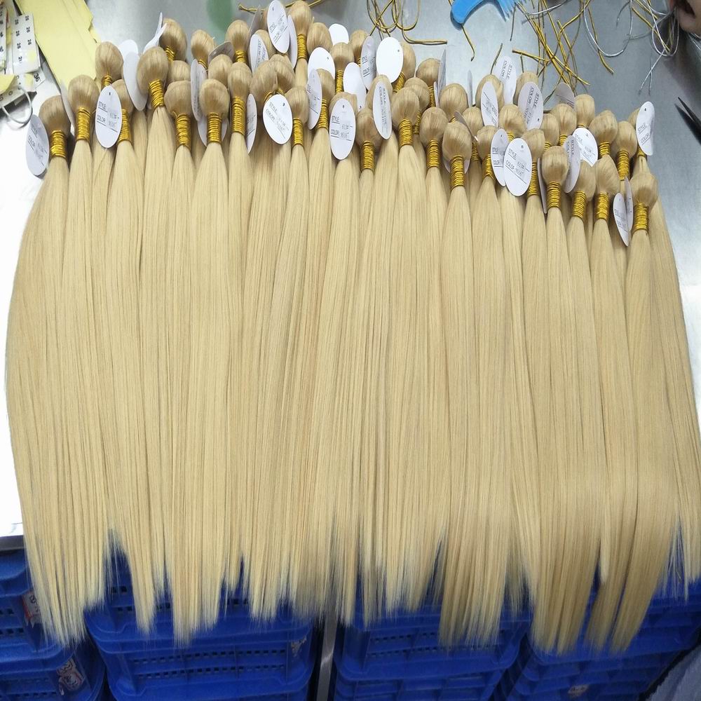 Russian blonde 613 human hairs weft Virgin Unprocessed Straight 300g Big new Year Sale