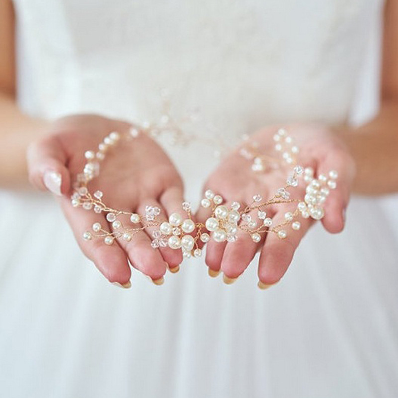 Trendige Strass-Perlen-Brautkopfschmuck-Tiara für Hochzeit, schickes Stirnband, Haarschmuck, Abschlussball, Party, Damen-Kopfbedeckung, Schmuck, Braut-Kopfschmuck, trendiger CL1811