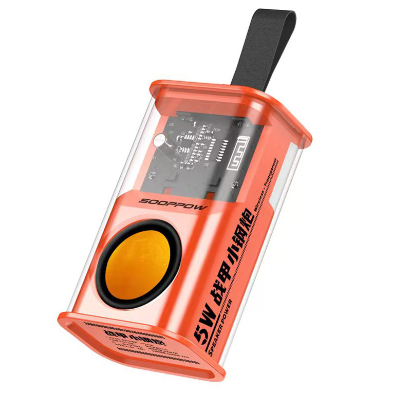 Draagbare draadloze Bluetooth -luidspreker Oplaadbare waterdichte Outdoor RGB Luidspreker Mini transparante subwoofer met lanyard cadeau