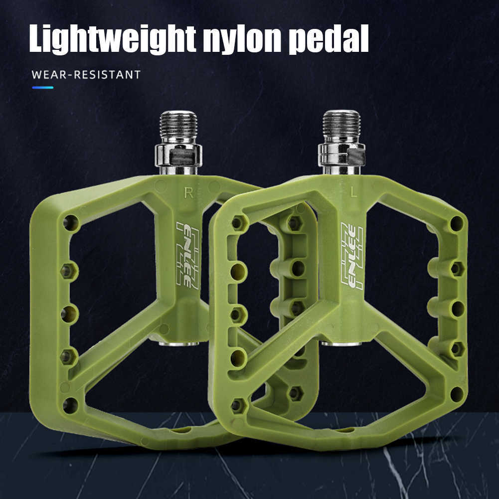 Bike Pedals Nylon Bearings Bicycle Pedals Anti-slip Mountain Bike Flat Platform Pedals Cycling Accessories 0208