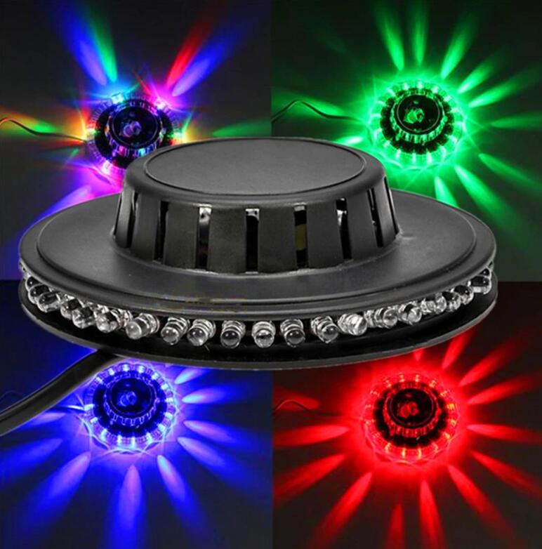 8W RGB Sunflower Rotating Laser Projector Lighting Disco Wall Stage Light Bar DJ Sound Background Christmas Party Lamp