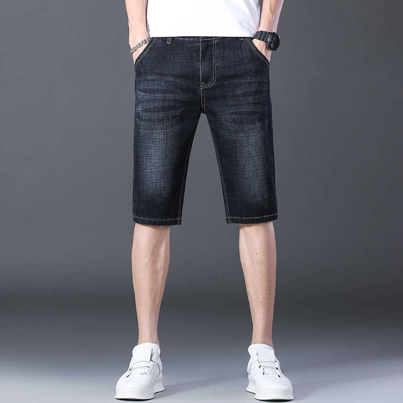 Heren shorts 2022 Zomermerk stretch dunne Bermuda masculina katoenen denim jeans mannen knie lengte zachte ropa hombre y2302