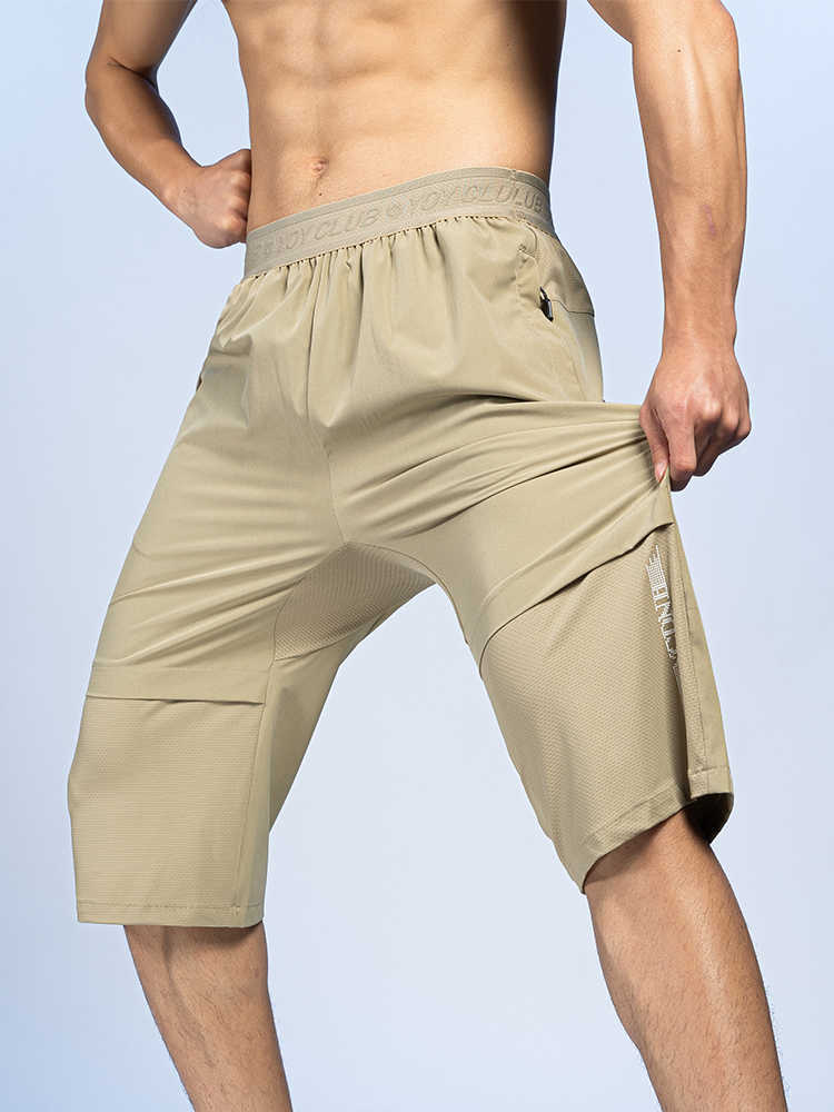 Short shorts de verão zip bolsões homens calcinhas curtas roupas esportivas respiráveis ​​calças de nylon de nylon de nylon