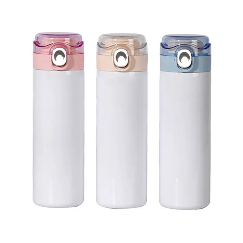 Portable Sublimation Blank 12oz 15oz Thermos Flask Water Bottle Double Wall Stainless Steel Vacuum Insulated Cups Mug Travel Straight Sport Tumbler