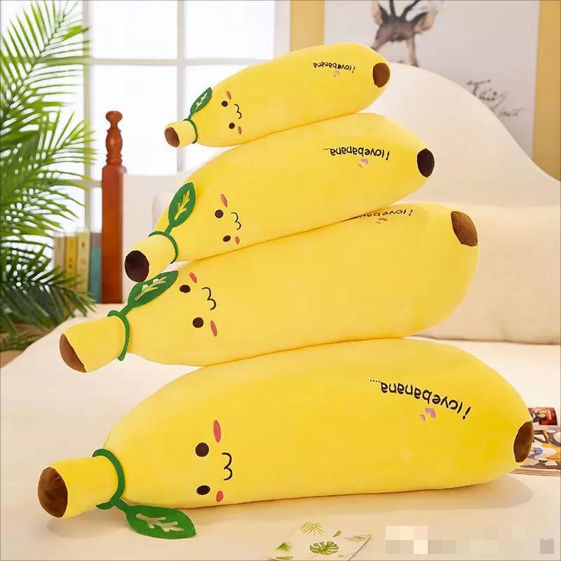 Super schattig 80 cm super zachte bananenpop pluche speelgoed omlaag katoen gevulde fruit kussens en kussensloop vakantie cadeau klein meisje verjaardag cadeau deco2873