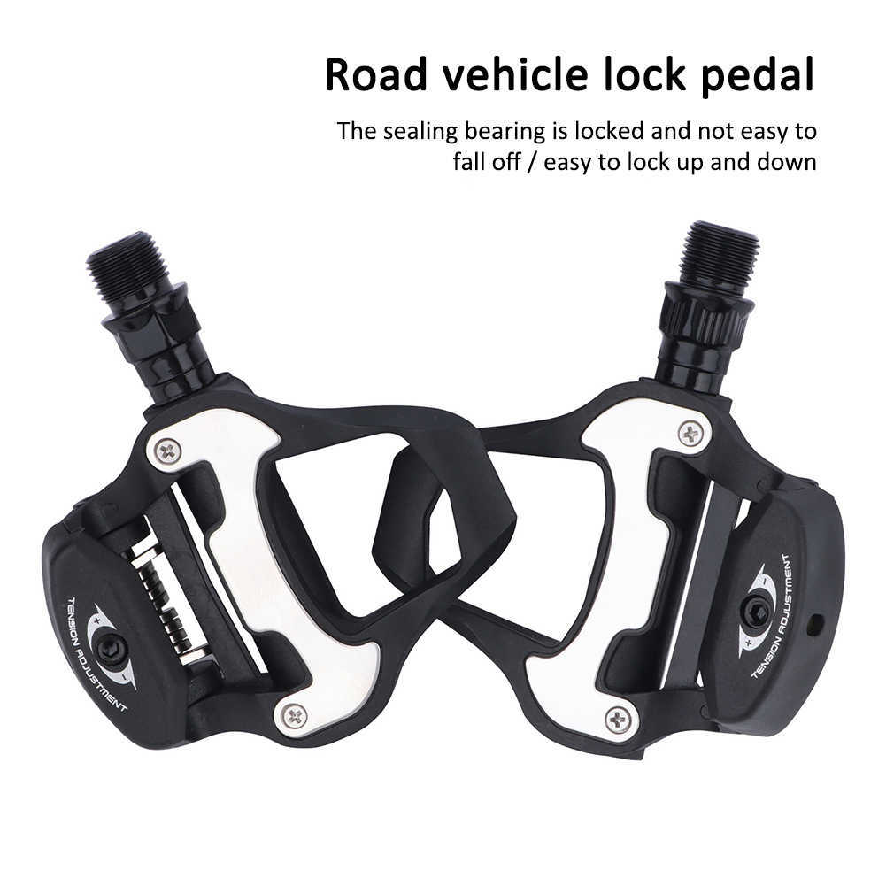 Bike Pedals Road Bike Pedals Nylon Self-lock Cycling Pedals Flat Platform Bicycle Parts Accessories 0208