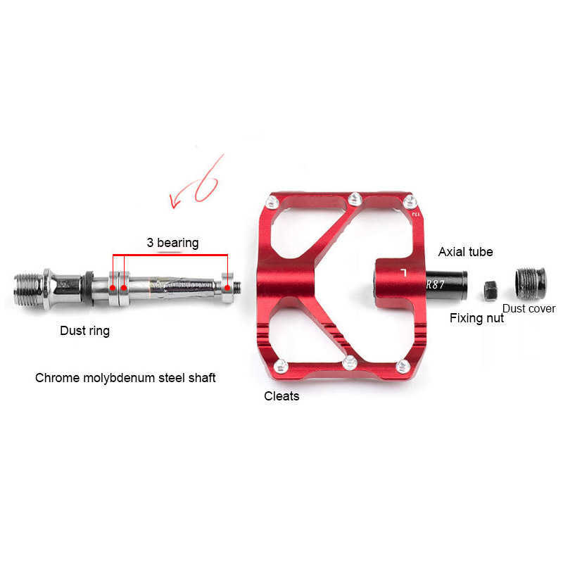 Cykelpedaler cykelpedal aluminiumlegering 3 med ultralätt för mountain road cykel cykeltillbehör 0208