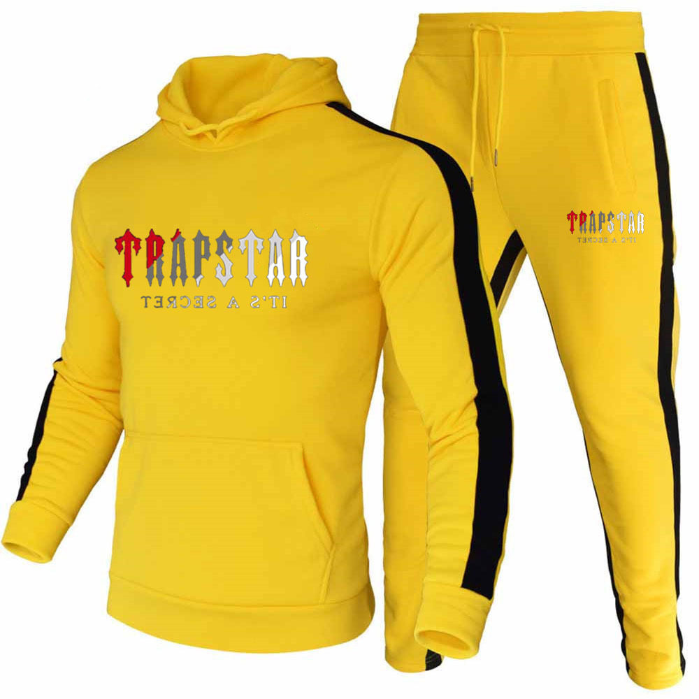 Tracksuit Trapstar 브랜드 인쇄 스포츠웨어 남성 15 색 따뜻한 두 조각 세트 느슨한 까마귀 스웨트 셔츠 바지 세트 까마귀 조깅