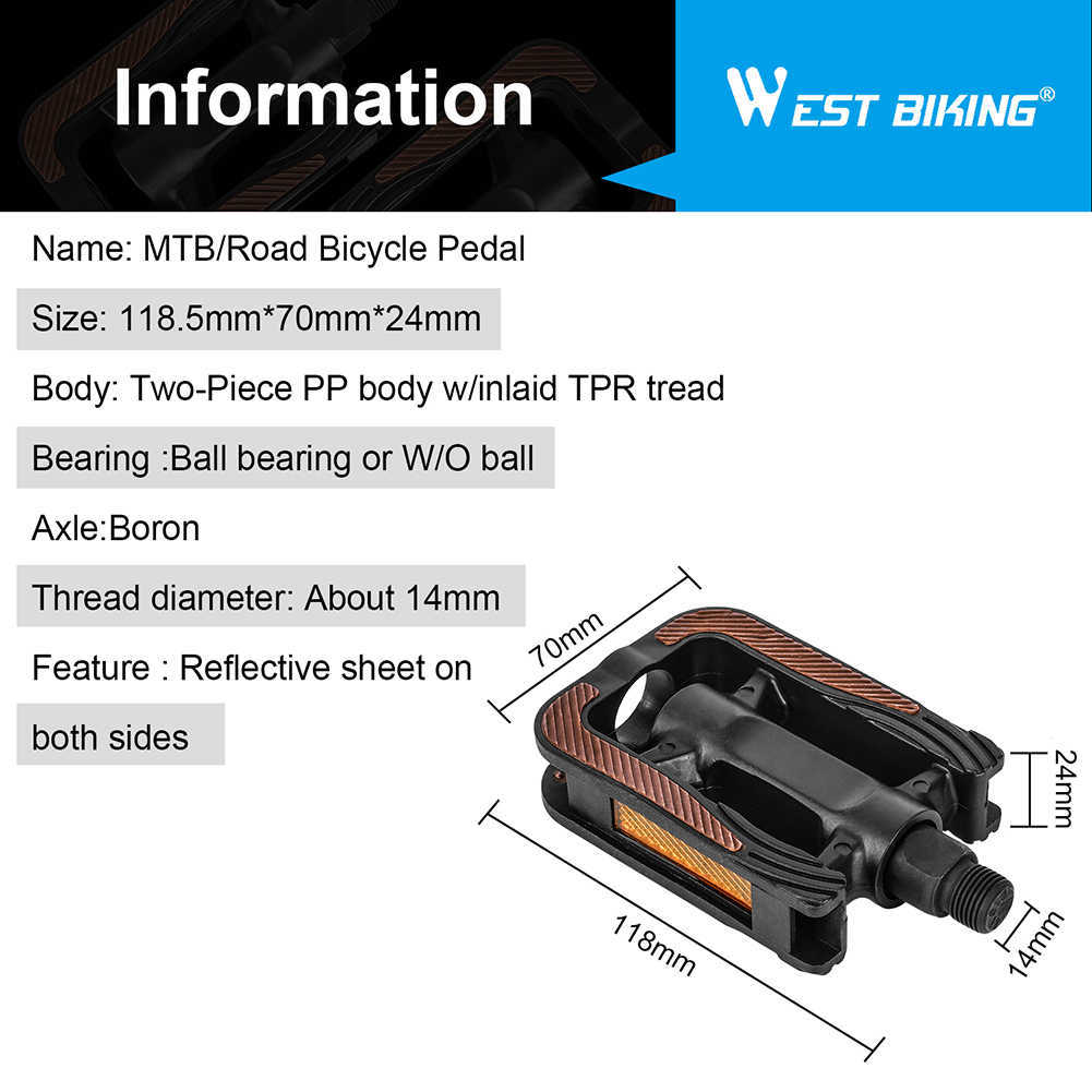 Pédales de vélo Pédales de vélo pédales de vélo ultralégères plate-forme plate anti-dérapant réfléchissant roulement scellé étanche accessoires de vélo de route 0208