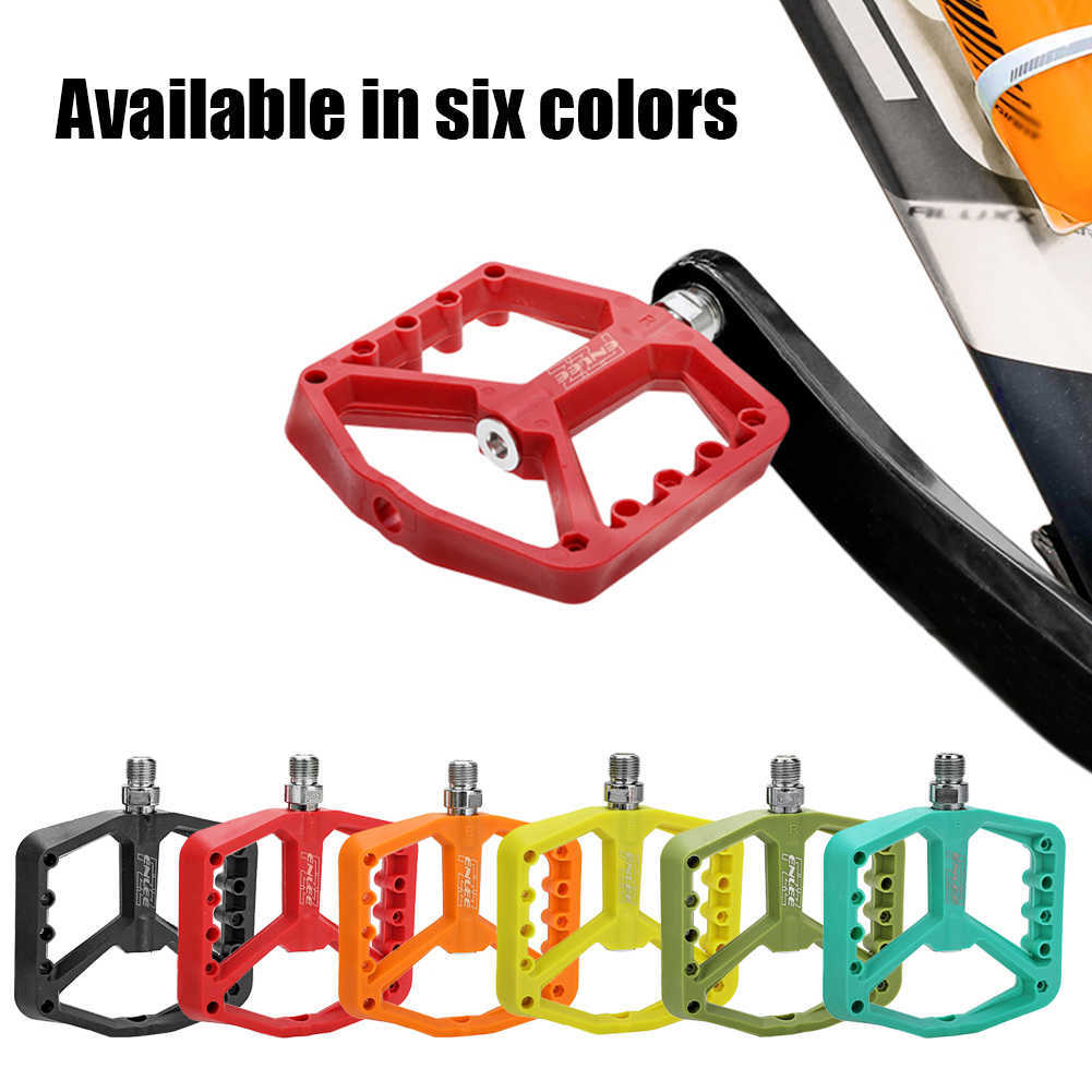 Bike Pedals Nylon Bearings Bicycle Pedals Anti-slip Mountain Bike Flat Platform Pedals Cycling Accessories 0208