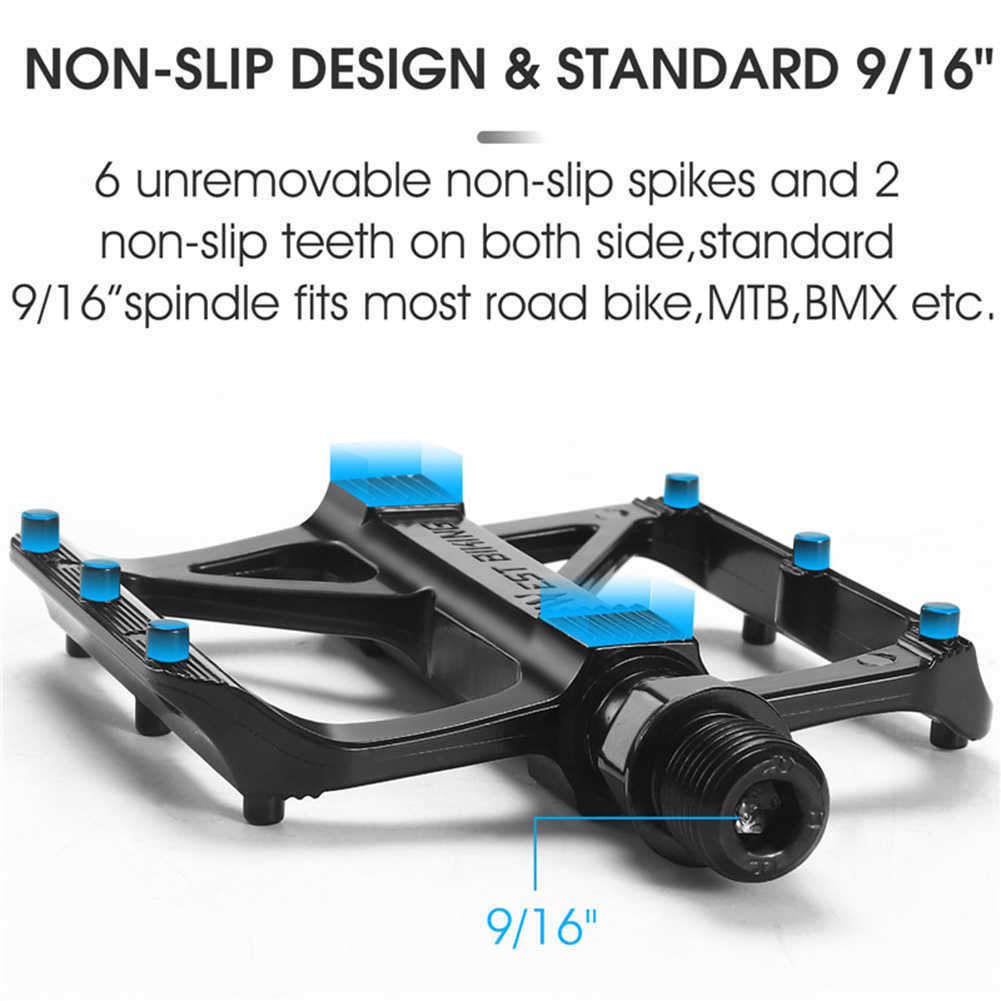 Bike Pedals Ultralight 3 Bearings Pedal Bicycle Bike Pedal Anti-slip Footboard Bearing Quick Release Aluminum Alloy Bike Accessories Black 0208