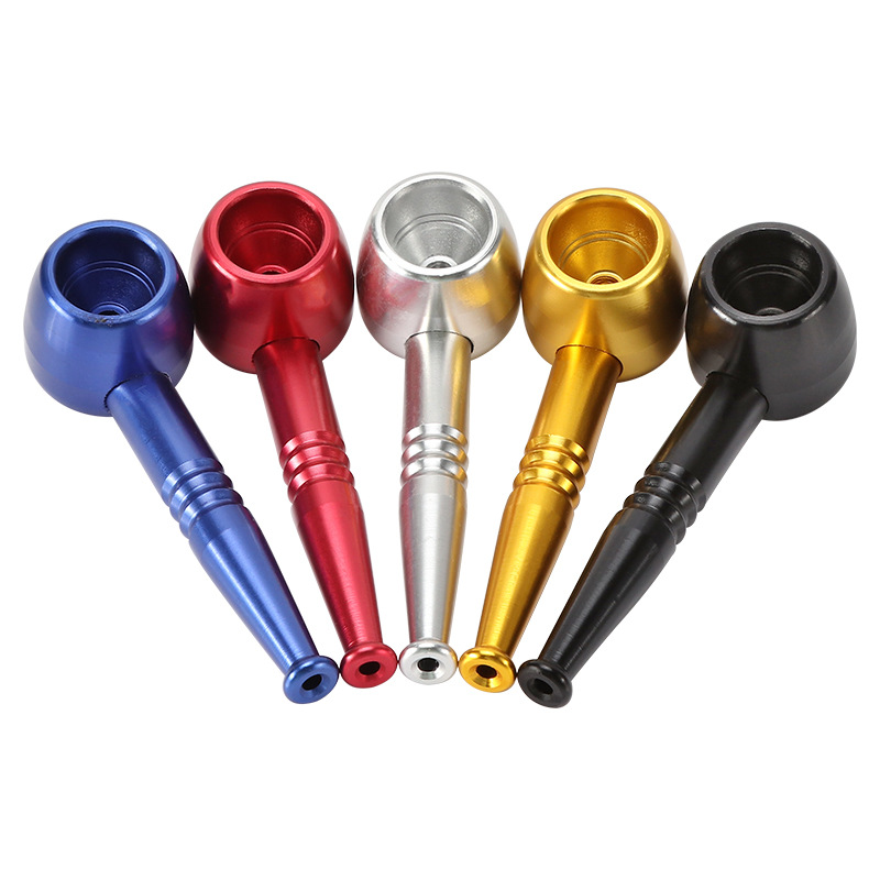 Smoking Pipe aluminum alloy smoke pot creative metal pipe multi-color removable cleaning bag pot