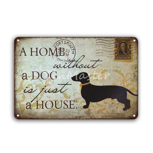 Coq Chat Chien Métal Peinture Vintage Maison Ferme Décor Shabby Chic Bouledogue Affiche Plaque Restaurant Pub Irlandais Boutique Stickers Muraux 20cmx30cm Woo