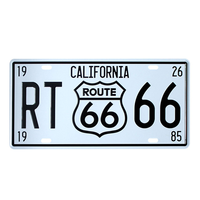 American License Plate Metal Painting USA Vintage Metal Tin Signs Route 66 Car Number Plaque Poster Motor Bar Club Wall Garage Home Decoration 15*30cm 30X15CM w01