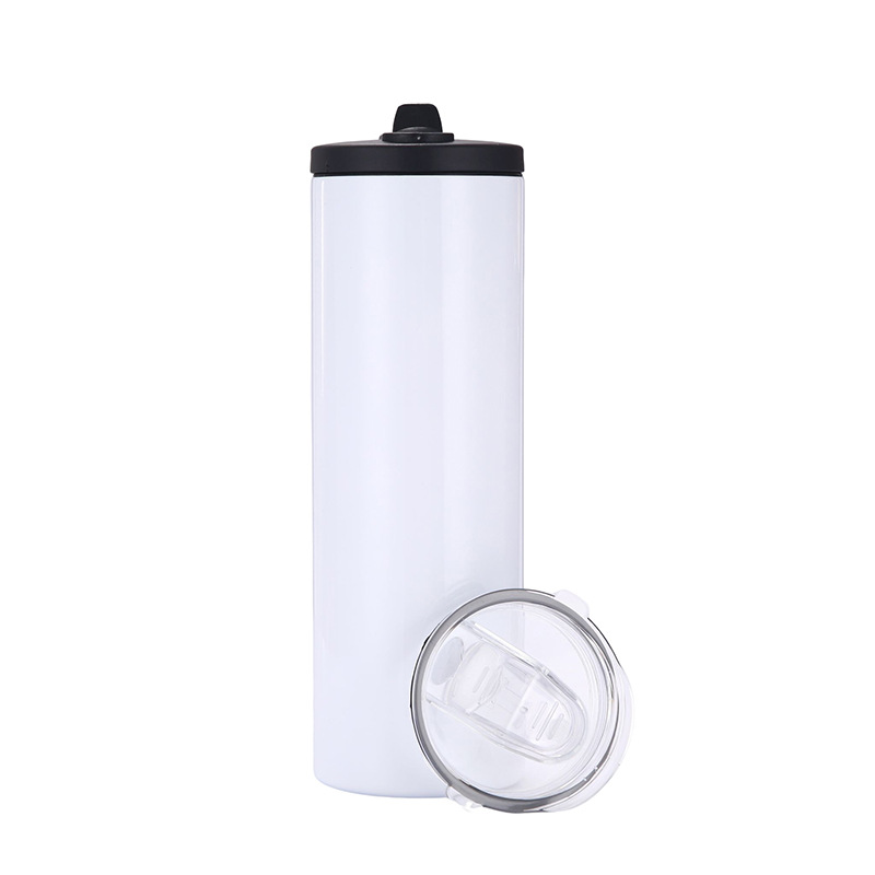 Sublimation Blanks 20oz Straight Tumbler With Handle Lids Double Wall Stainless Steel Vacuum Insulated Cup Tumblers Water Bottle