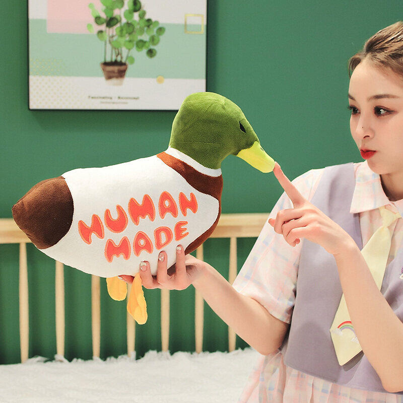 35CM Simulation Vivid Duck Animal Plush Toy Stuffed Pillow Human Made Lifelike Green Wild Duck Gift for Kids Funny Room Decor LA510