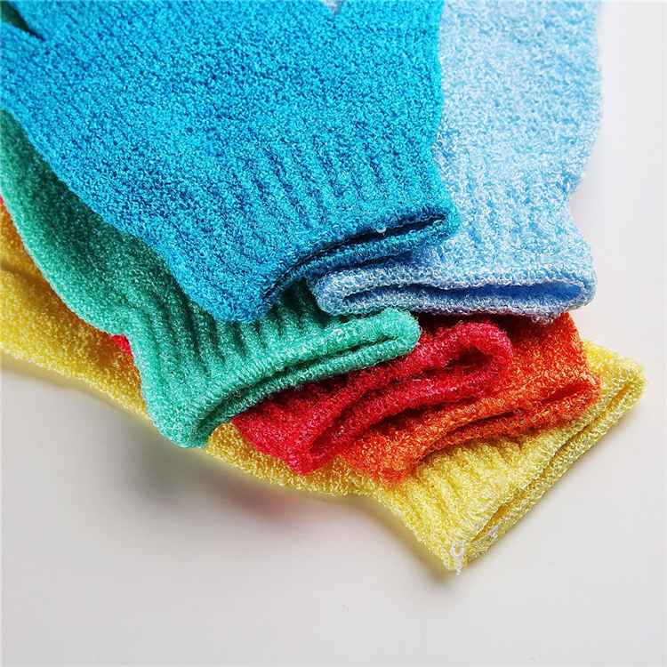 fashion Bath Brushes Colorful nylon body cleaning bath gloves exfoliating baths glovesfive-finger baths gloves household products T2I5059