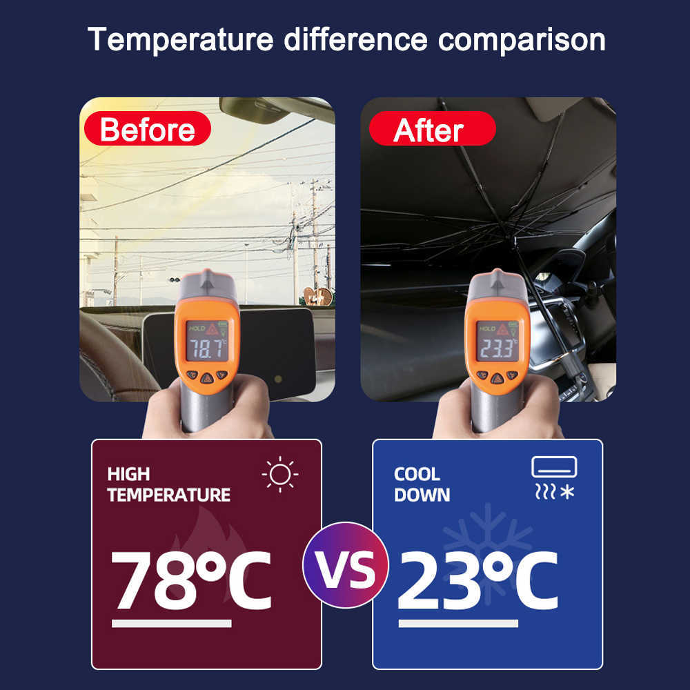 Opvouwbare auto -paraplu -tinten voor voorruit zon schaduw deksel UV bescherming warmte isolatie auto interieur voorruit zonnescherm