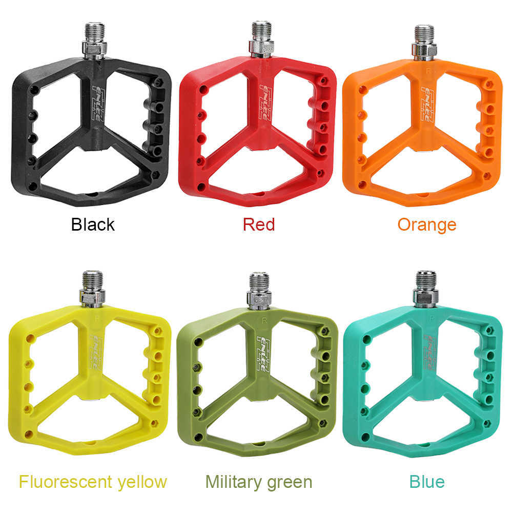 Bike Pedals Nylon Bearings Bicycle Pedals Anti-slip Mountain Bike Flat Platform Pedals Cycling Accessories 0208