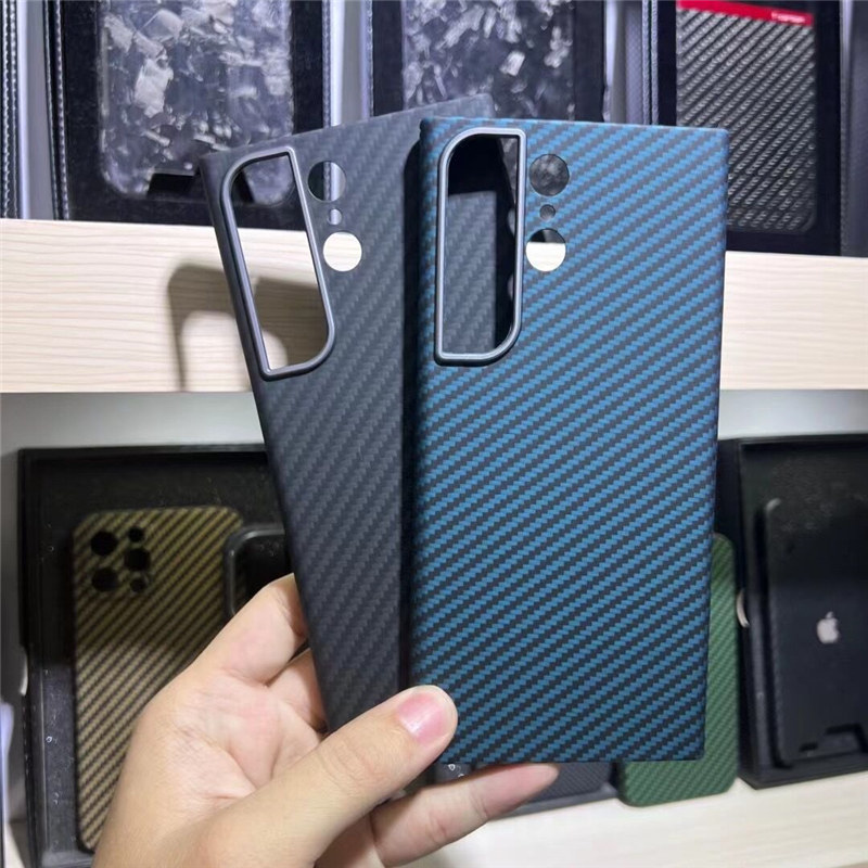 Тонкий чехол из настоящего углеродного волокна для Samsung Galaxy S23 Ultra Matte Armor Back Cover