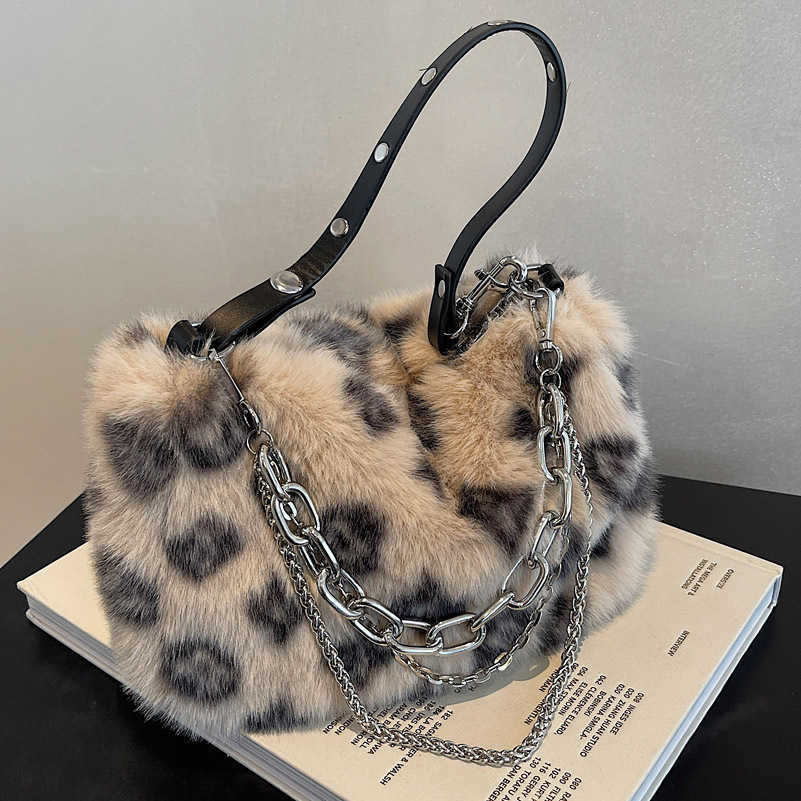 Leopard Print Women S Messenger Bag Mini Schoudertassen Autumn Zebra Patroon Fluffy Tote Kleine portemonnees 230209