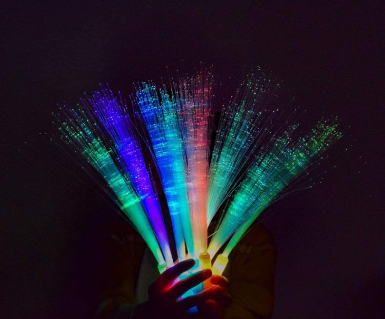 Вечеринка поставляет Halloween Glow Fiber Walds Sticks Светодиодные оптические светильники цветовой палочки для праздничной SN4297