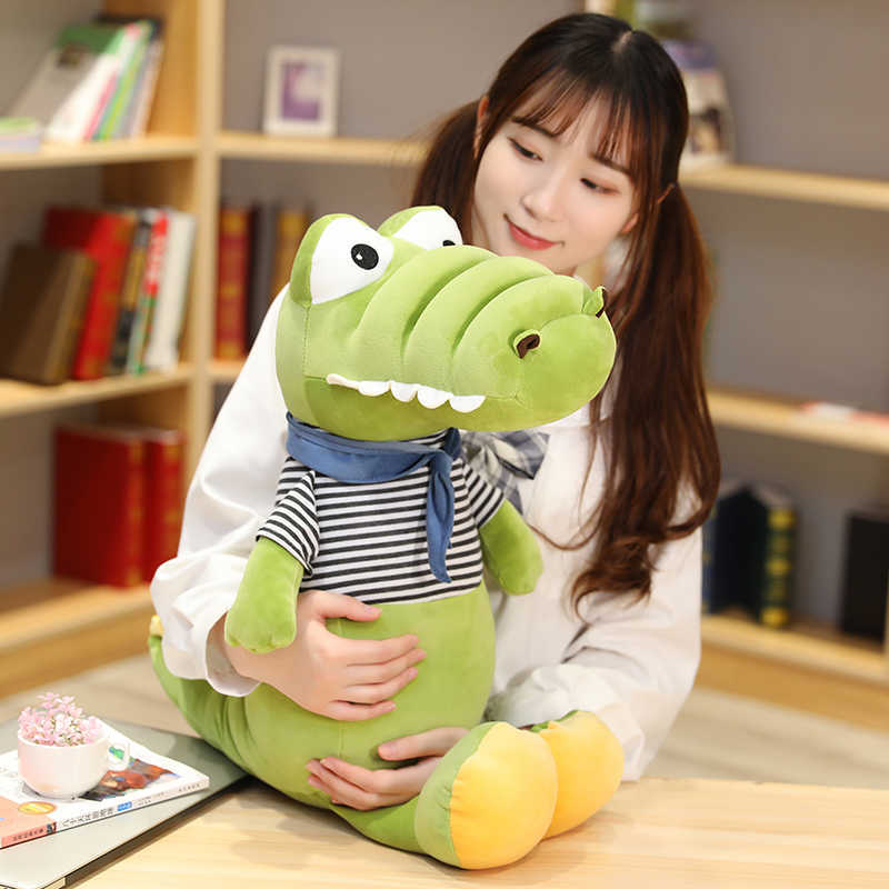 Animais de pelúcia recheados de desenho animado de desenho animado 30-70cm Kawaii Alligator Doll Toy para crianças Presentes de aniversário para bebês