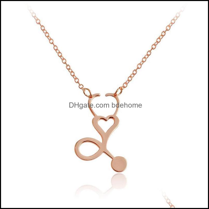 stethoscope nurse necklaces chains necklaces gifts doctoral creative heart love necklace