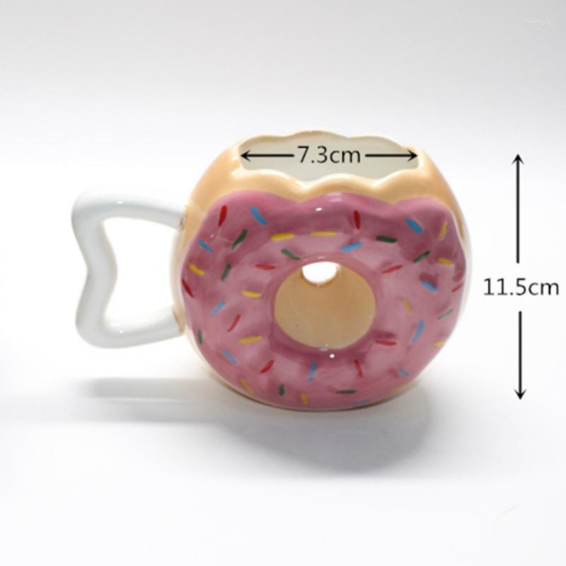 Tasses Creative Tasse En Céramique Pain Donut Forme Tasse Biscuit Lait Café Thé Avec Poignée En Verre À La Main Bureau Maison Décor De Bureau 230d