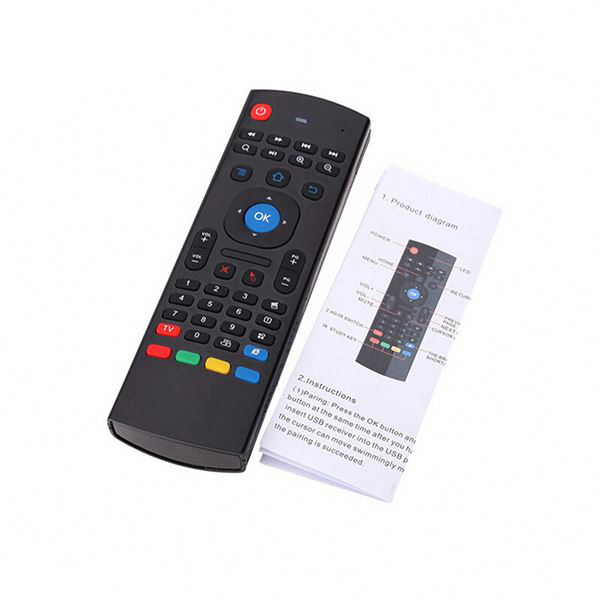 Navio da Europa MX3 Air Mouse 2.4GHz x8 Teclado sem fio Controle remoto IR Aprendizagem para Android TV Without Microphone mini