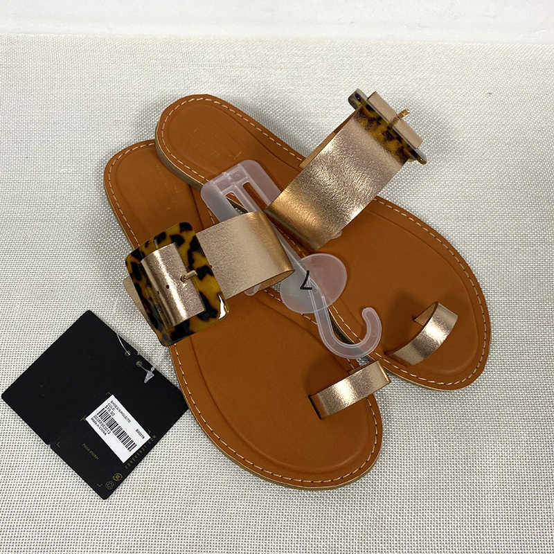 Sandals New Sandals Women Shoes Summer Sandal Beach Flat with Slides Square Buckle Fashion Woman Outside Shoes Female Slippers T230208