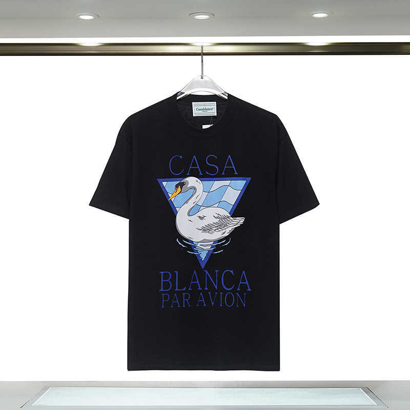 Men's T-Shirts Harajuku 23SS Spring New Casablanca Letter Printing Black T Shirt High Quality Men Women Cotton Casual Fashion Tee T230209