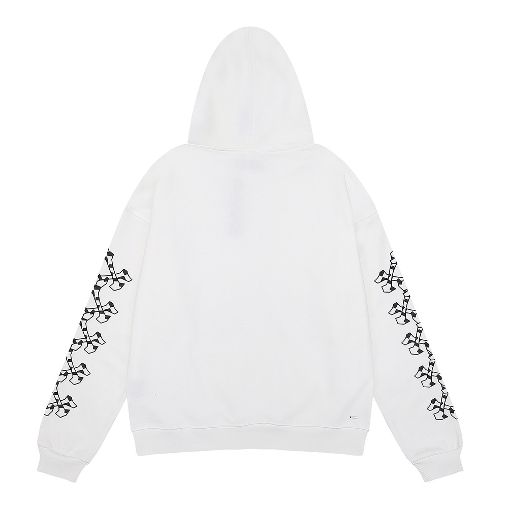 Men's sweater hoodie white bone letter printing unisex pullover cotton sweatshirts