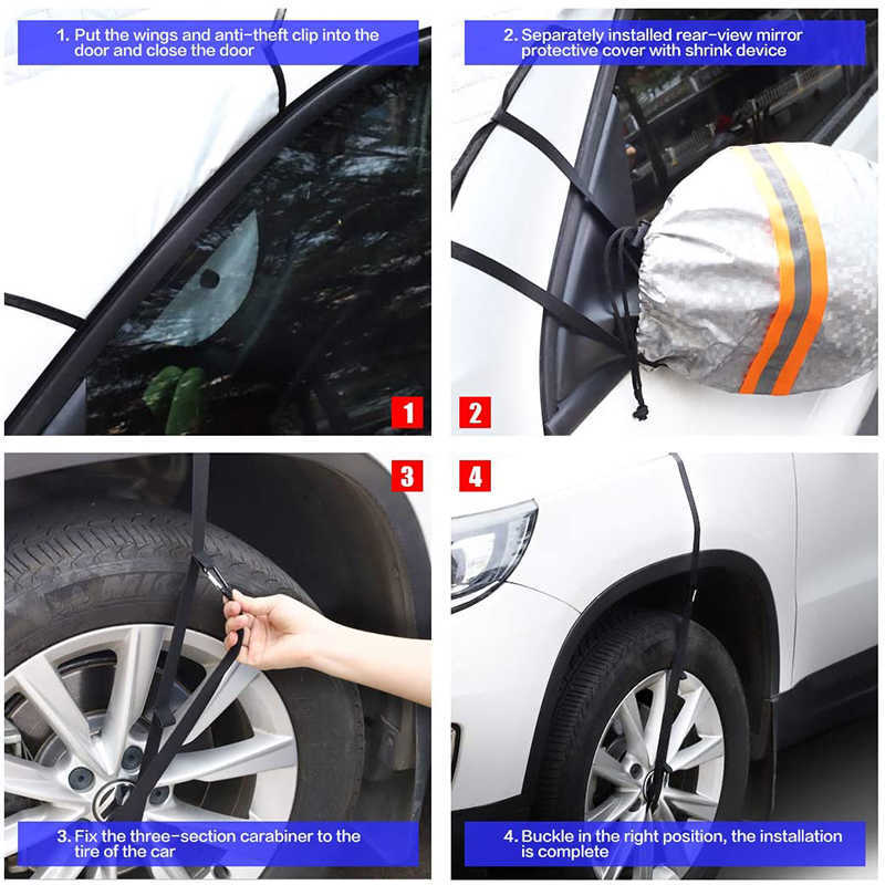 Parasoles para parabrisas delantero de coche con atracción magnética para exteriores, antisol, antihielo, resistente al agua, accesorios para exteriores de automóviles