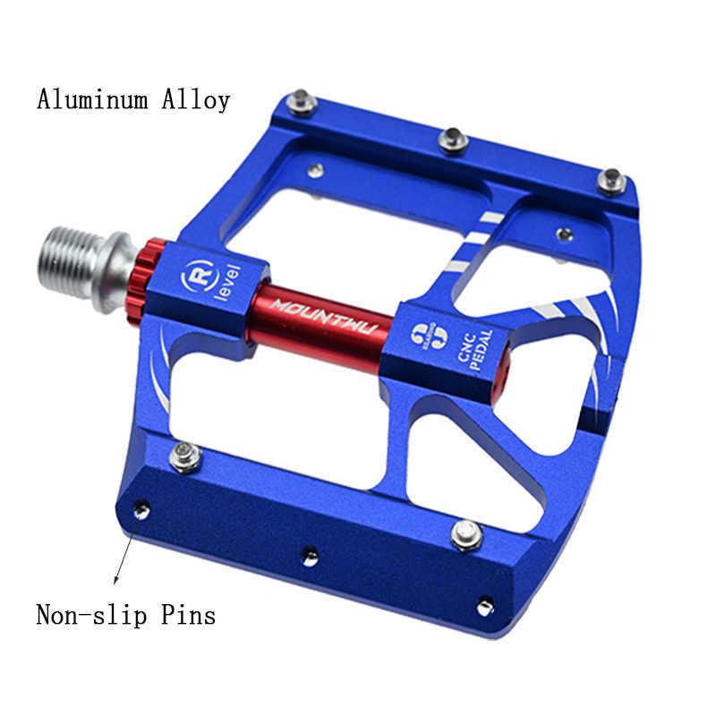 Fahrradpedale, rutschfeste MTB-Pedale, 3 abgedichtete Lager, Fahrradpedale aus Aluminiumlegierung, 341 g, Rot/Blau/Schwarz/Titan, ultraleichte Fahrradpedale 0208