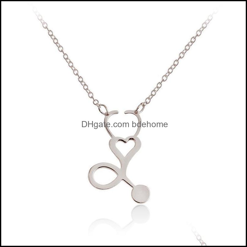 stethoscope nurse necklaces chains necklaces gifts doctoral creative heart love necklace