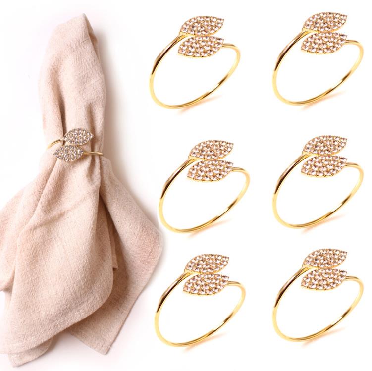 Glanzende kristallen diamanten gouden servet ring wrap serviette houder bruiloft feest feest feestje eettafel decoratie home decor sn5105
