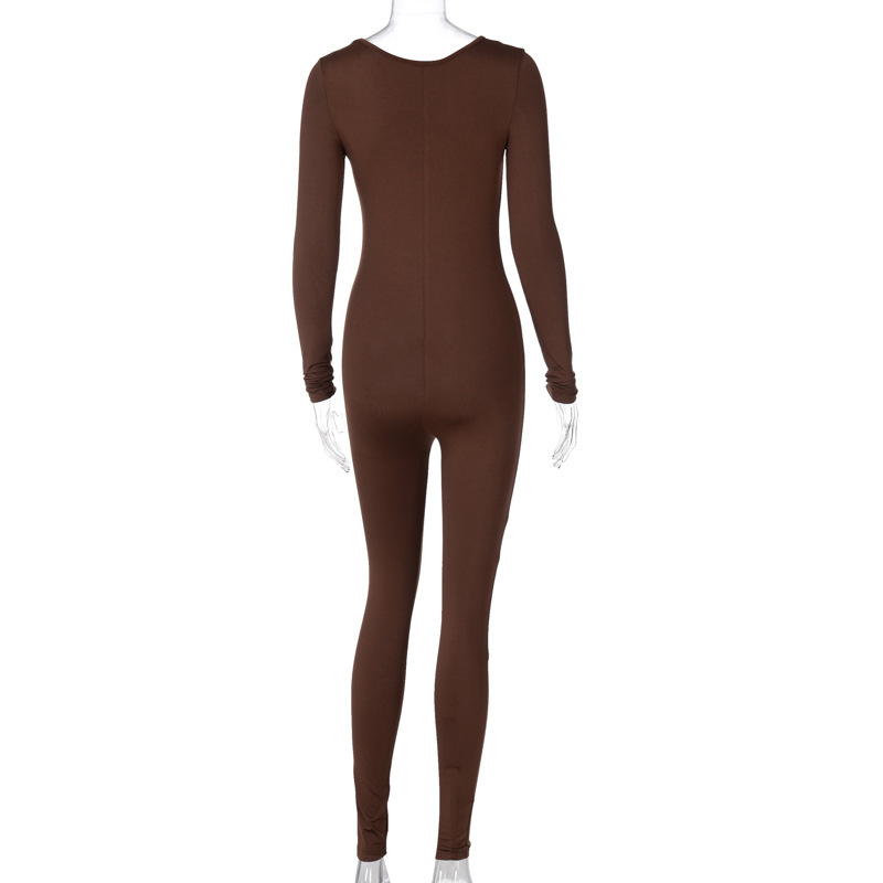 Vrouwen jumpsuits sexy bodycon outfits lange mouw casual club feest skinny jumpsuits slanke rompers