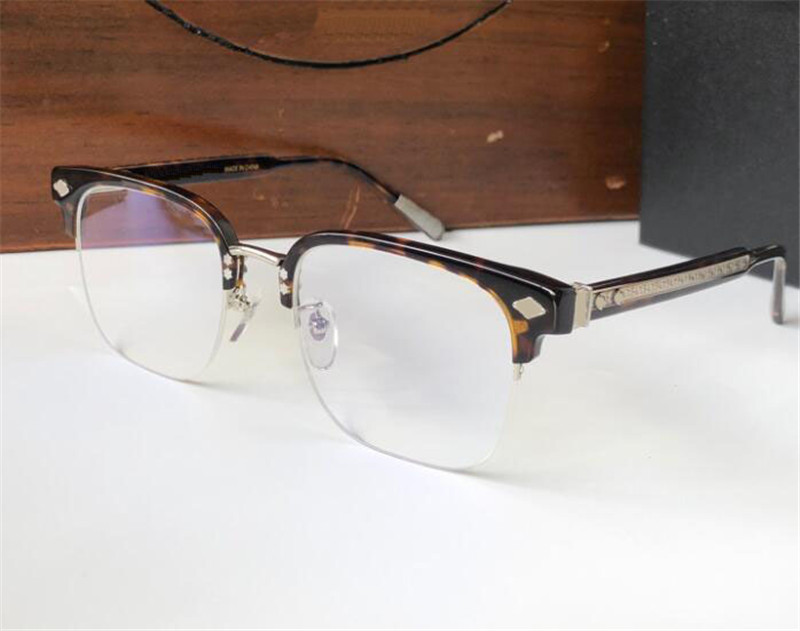 Novo design de moda óculos ópticos de meia armação quadrada NEENERS estilo simples e generoso formato versátil com caixa pode fazer prescrição202u