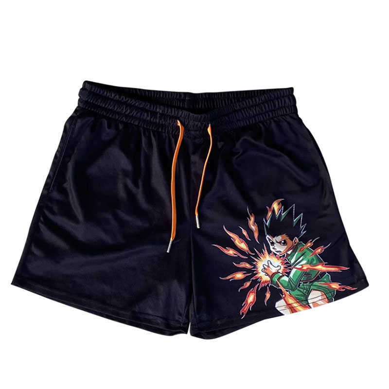 Herrshorts Hunter X Hunter Anime Shorts Gon Freecss Summer Beach Swimming Trunks Male Board Shorts Baddräkter Badkläder Shorts Men Beach Wear T230209