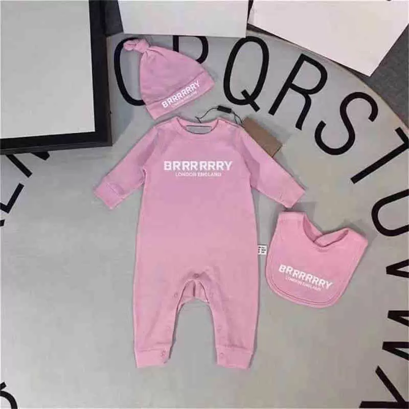 Infant born Baby Girl Designer Brand Letter Costume Overalls Clothes Jumpsuit Kids Bodysuit for Babies Outfit Romper Outfit 220105