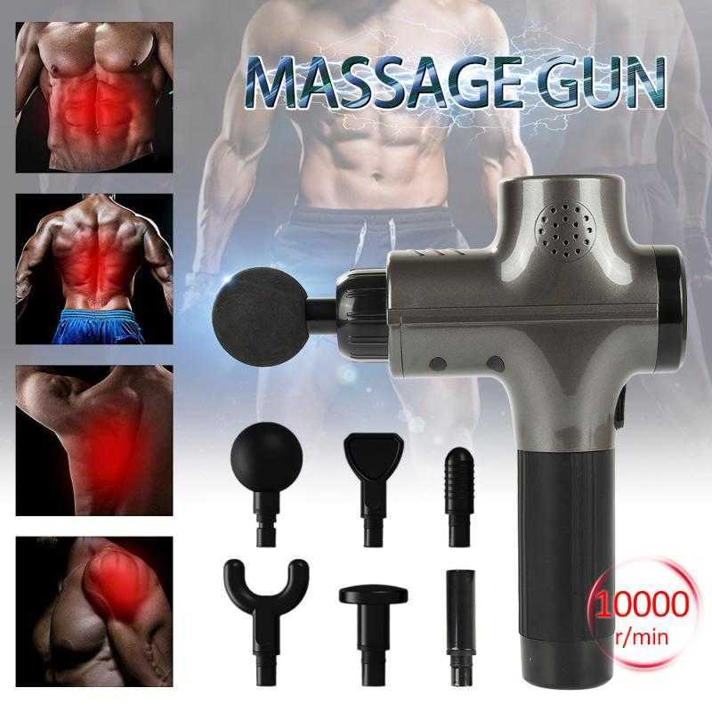 Rilassatore muscolare pistola terapia relax con fascia elettrica a 6 teste r 2000-10000 giri / min Massaggiatore assistenza sanitaria il corpo 0209