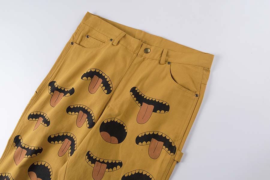 Khaki byxor tryckt m￤n kvinnor kvalitet unisex byxa hip hoptrousers