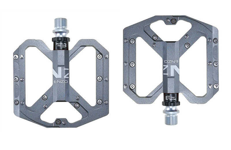 자전거 페달 Enzo Flat Foot Ultralight Mountain Bike Pedals MTB CNC 알루미늄 합금 밀봉 된 3 베어링 안티 슬립 자전거 페달 자전거 부품 0208