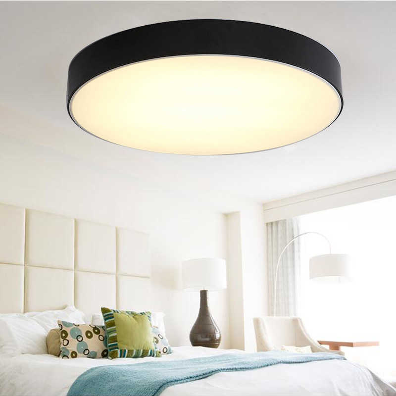 Modern Acry Alloy Round LED ceiling light Remote Control Black White Ceiling Lights Simple Decoration fixtures For living room 0209