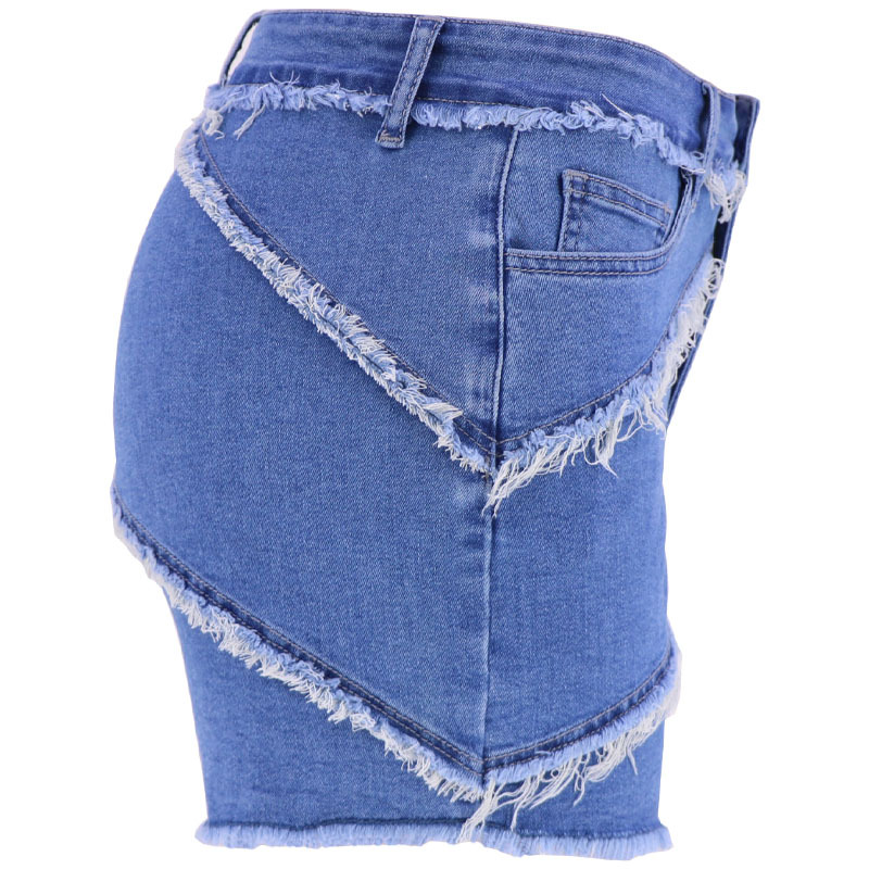 Denim-Shorts, neue Jeans, europäisch, amerikanisch, Quasten, hohe Taille, Denim-Shorts, dreiteilige Hose, Hotpants für Damen, Sommer, vielseitig, lässig, Damen D6042