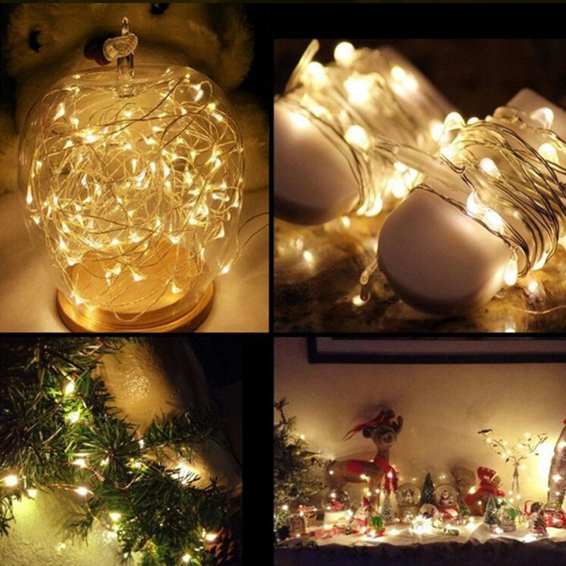 6,6 Fu￟ 20 LED -Kupferdrahtkettenleuchten Urlaubsbeleuchtung Dekorative Lichter batteriebetrieben f￼r DIY Home Party (warm wei￟) Crestech
